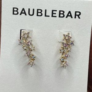 NWT BaubleBar Star Ear Crawler Earrings, Crystal Pave
